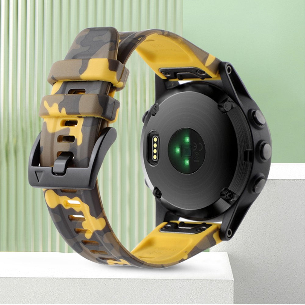 Holdbart Metal Og Silikone Universal Rem passer til Smartwatch - Gul#serie_6