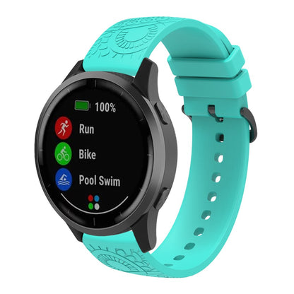 Garmin Vivomove / Samsung Gear Sport / Pebble 2 / Huawei Watch 2 Patten Silicone Strap 20mm Watchband - Mint Green#serie_1