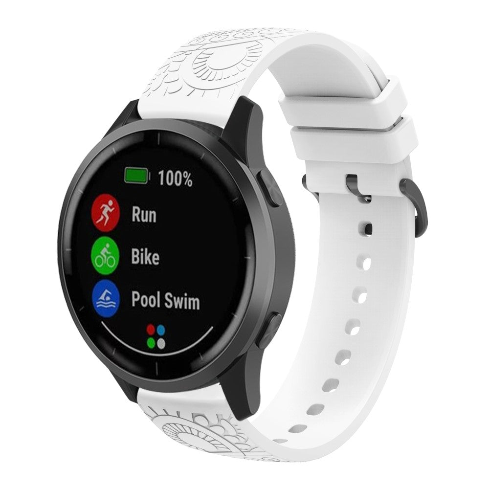 Garmin Vivomove / Samsung Gear Sport / Pebble 2 / Huawei Watch 2 Patten Silicone Strap 20mm Watchband - White#serie_3