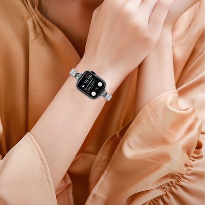 Godt Metal Og Rhinsten Universal Rem passer til Apple Smartwatch - Sølv#serie_049