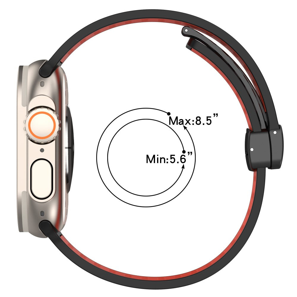 Magnetic Watch Bands Apple Watch Universal 49mm/45mm/44mm/42mm Dual-color Silicone Strap - Grey+Yellow#serie_10