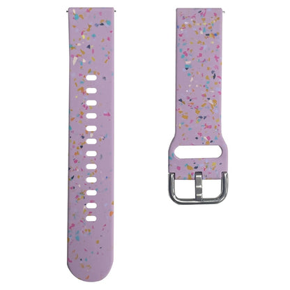 Samsung Galaxy Watch3 45mm / Huawei Watch GT Watch Band 22mm Silicone Pattern Sport Strap - Purple#serie_7