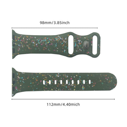 Silicone Watch Band Apple Watch Series 9 8 7 41mm / SE (2023) SE (2022) 6 5 4 SE 40mm / 3 2 1 38mm 8-shaped Buckle Pattern Strap - Green#serie_3