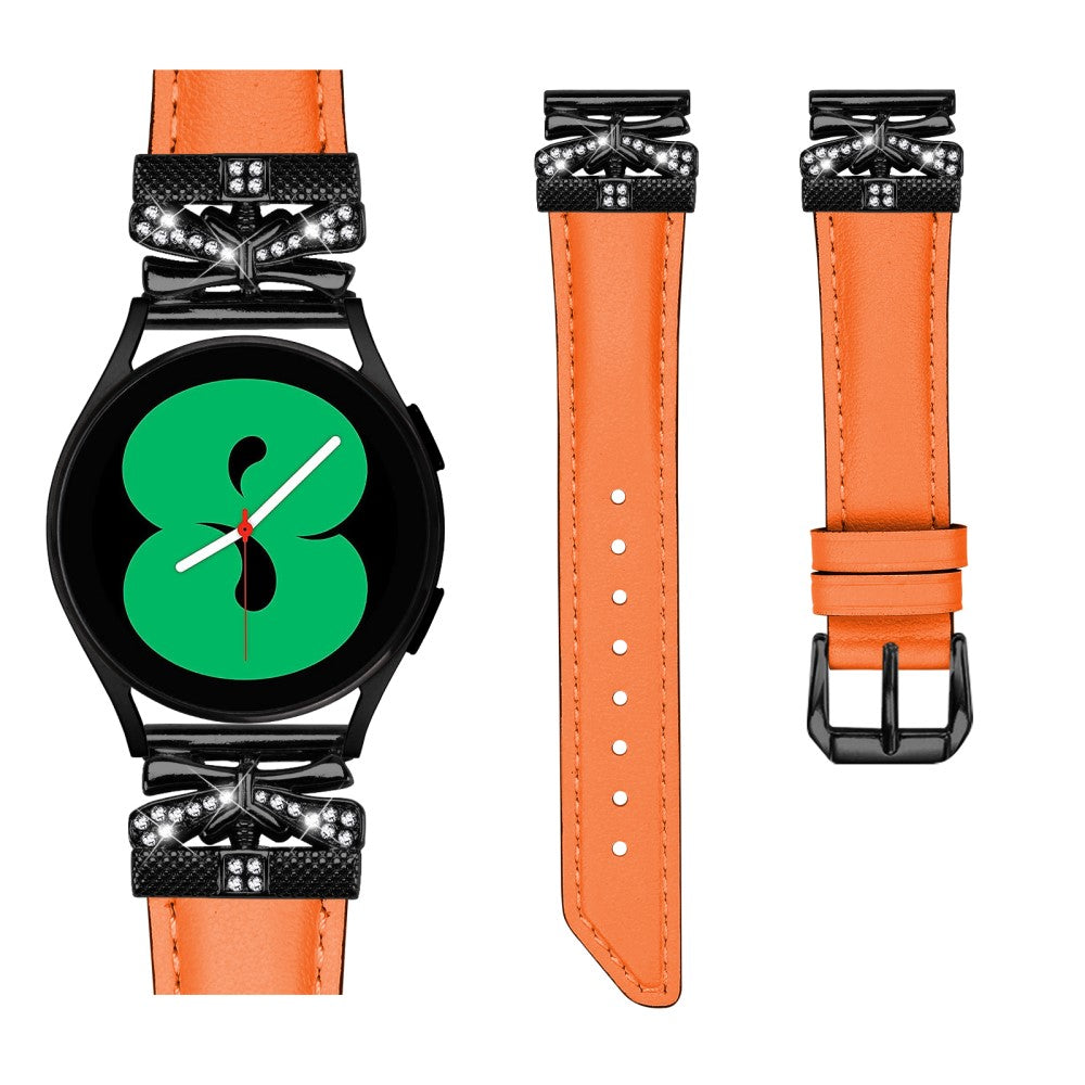 Kunstlæder Og Rhinsten Universal Rem passer til Amazfit Cheetah Pro / 20mm - Orange#serie_2