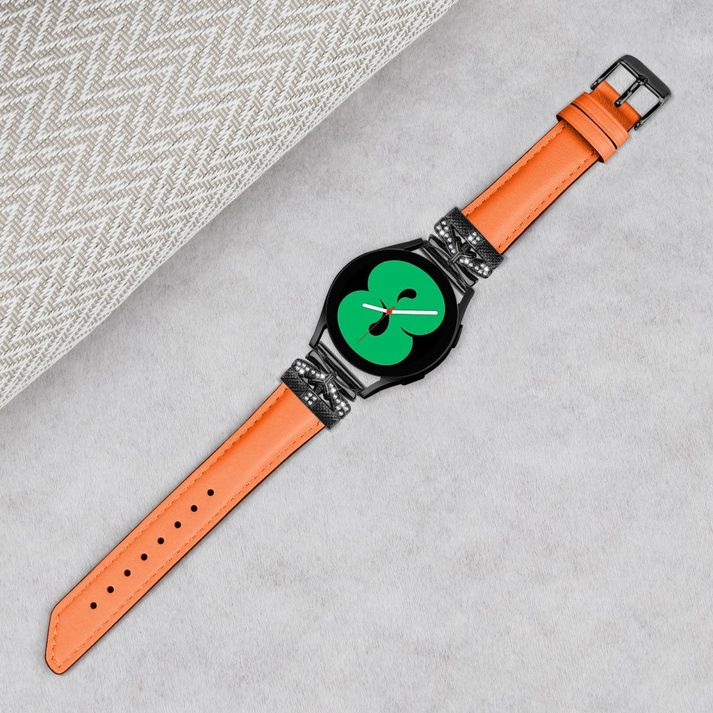 Kunstlæder Og Rhinsten Universal Rem passer til Amazfit Cheetah Pro / 20mm - Orange#serie_2