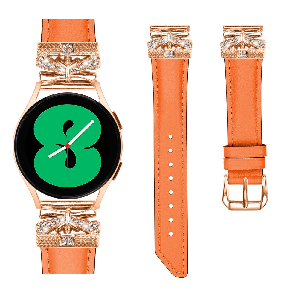 Meget Pænt Kunstlæder Og Rhinsten Universal Rem passer til Smartwatch - Orange#serie_2