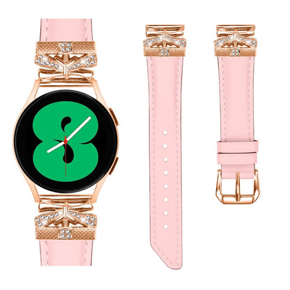 Meget Pænt Kunstlæder Og Rhinsten Universal Rem passer til Smartwatch - Pink#serie_3