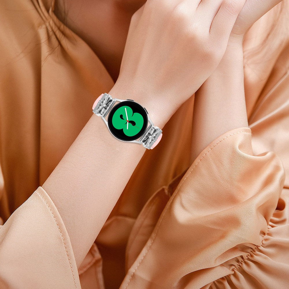 Vildt Fed Kunstlæder Og Rhinsten Universal Rem passer til Smartwatch - Pink#serie_3