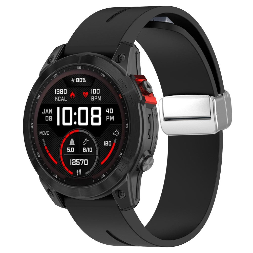 Rigtigt Kønt Silikone Universal Rem passer til Smartwatch - Sort#serie_1