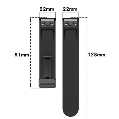 Garmin Fenix 7 / Forerunner 965 / 955 / 945 / 935 22mm Watch Band Silive Buckle Silicone Wriststrap - Black#serie_1