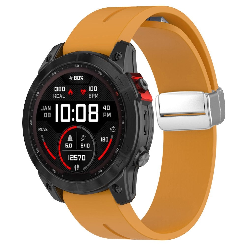 Rigtigt Kønt Silikone Universal Rem passer til Smartwatch - Gul#serie_2