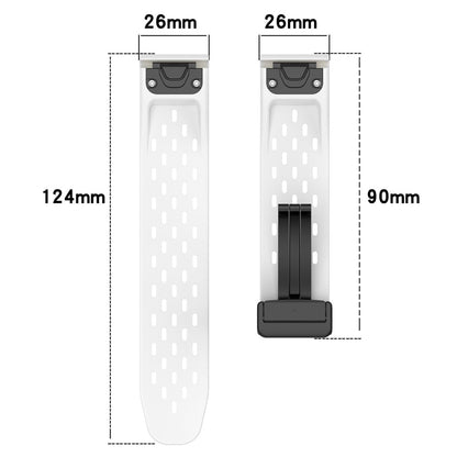 Garmin Tactix 7 Pro / Fenix 7X / Fenix 7X Solar Silicone Watch Strap 26mm Breathable Watch Band with Folding Buckle - Red#serie_4