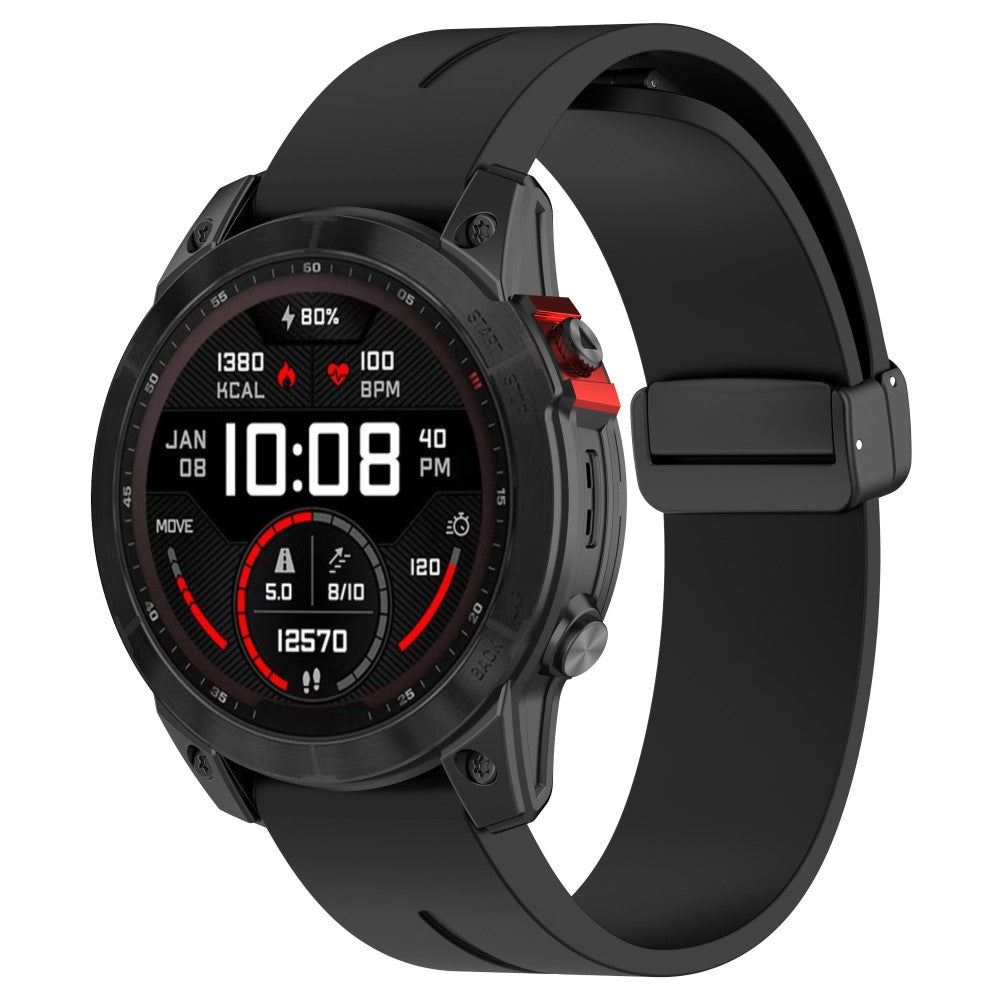 Vildt Elegant Silikone Universal Rem passer til Garmin Smartwatch - Sort#serie_1