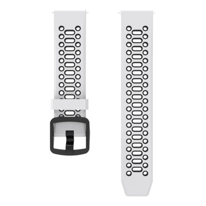 Coros Apex Pro / Samsung Gear S3 Frontier / Gear S3 Classic Breathable Silicone Strap 22mm Dual Color Watch Band - White / Black#serie_2
