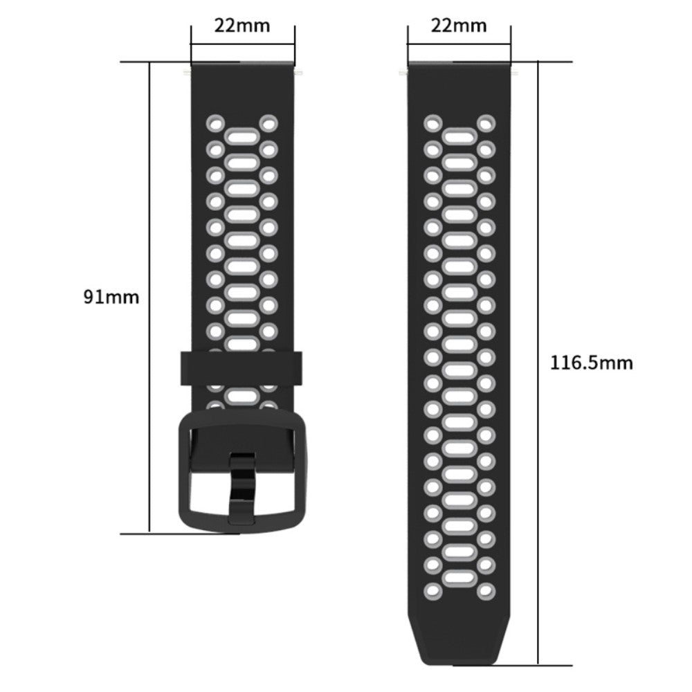 Coros Apex Pro / Samsung Gear S3 Frontier / Gear S3 Classic Breathable Silicone Strap 22mm Dual Color Watch Band - Army Green / Black#serie_6
