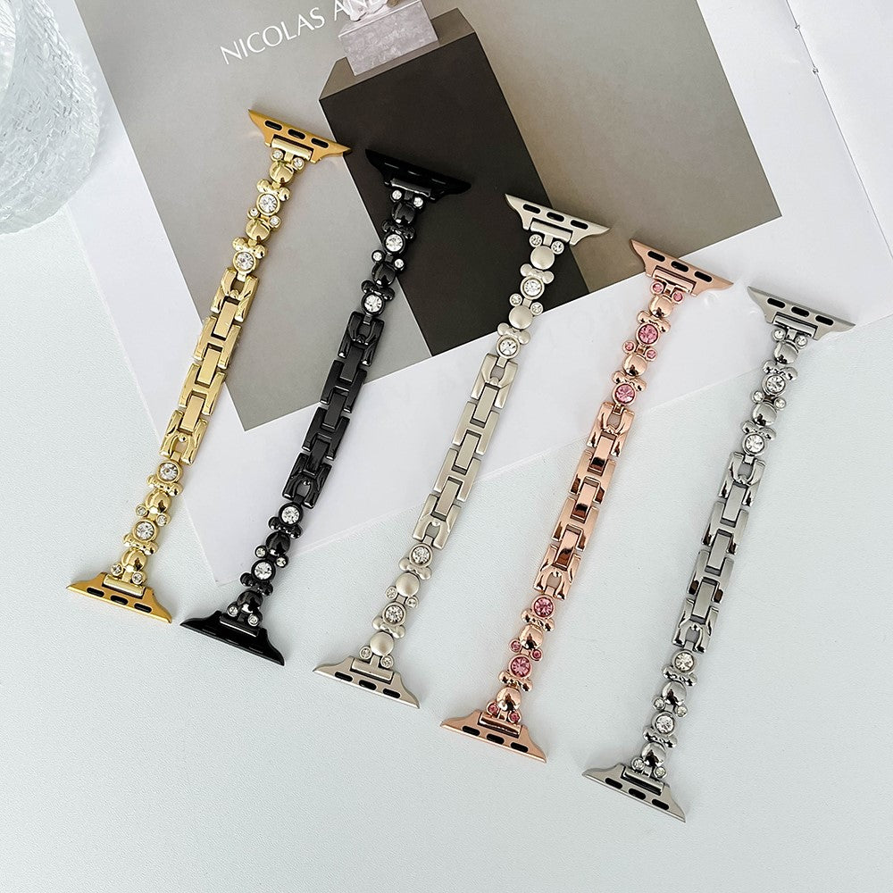 Apple Watch 49mm / 45mm / 44mm / 42mm Watch Band Rhinestone Wrist Strap - Black#serie_1