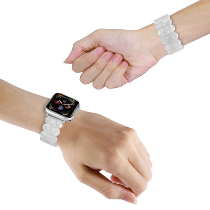 Watch Band Apple Watch Ultra 2 Ultra 49mm / 45mm / 44mm / 42mm Elastic Resin Strap - Pearl White#serie_22