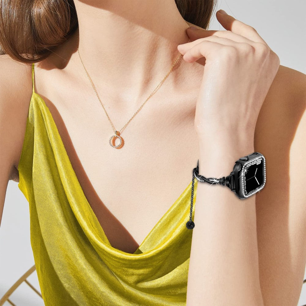 Apple Watch Series 41mm / 40mm / 38mm Watch Band Metal Wrist Strap - Black#serie_1