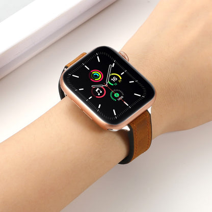 Apple Watch 49mm / 45mm / 44mm / 42mm Magnetic Watch Strap - Apricot / Dark Brown#serie_11