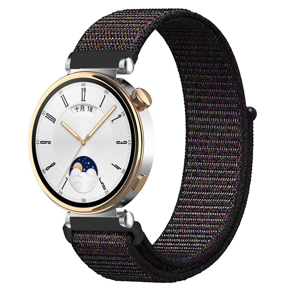 Huawei Watch GT 4 41mm / Garmin Venu 3S Watch Band 18mm Nylon Loop Adjustable Wrist Strap - Black#serie_8