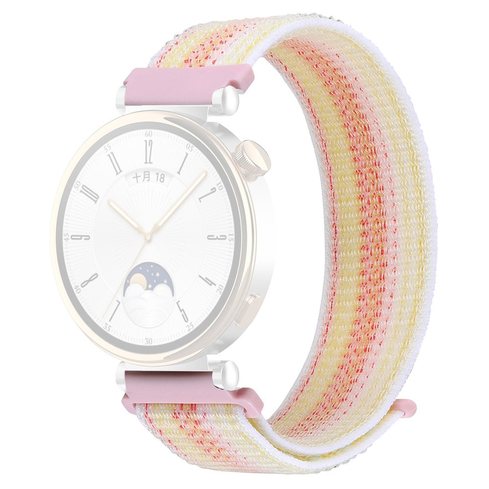 Huawei Watch GT 4 41mm / Garmin Venu 3S Watch Band 18mm Nylon Loop Adjustable Wrist Strap - Starlight+Light Pink#serie_25