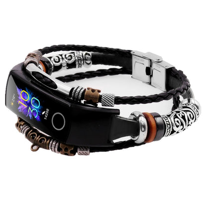 Kunstlæder Universal Rem passer til Huawei Honor Band 4 / Honor Band 5 - Sort#serie_1