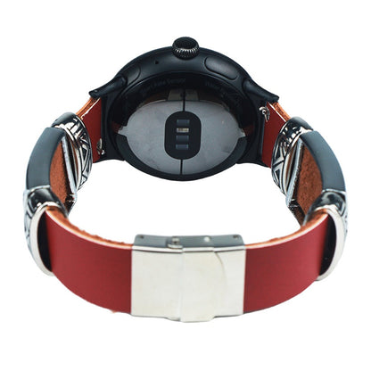 Google Pixel Watch / Watch 2 Replacement Strap Embossed Bracelets Watch Band - Reddish Brown#serie_2