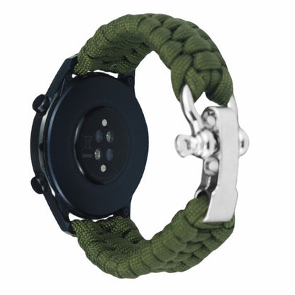 Huawei Watch GT4 46mm / Samsung Galaxy Watch3 45mm Watch Strap 22mm Braided Rope Wrist Band - Army Green#serie_7
