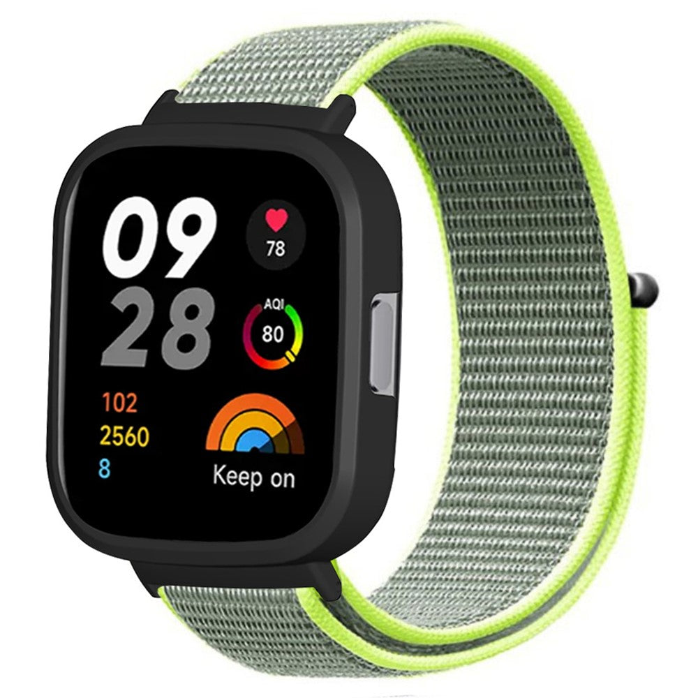 Meget Holdbart Nylon Rem passer til Xiaomi Redmi Watch 3 - Gul#serie_5