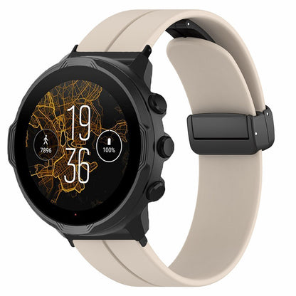 Suunto Spartan Sport Wrist HR Baro / Suunto 7 Silicone Wrist Strap 24mm Watch Band (Thick Spring Bar) - Retro White#serie_4