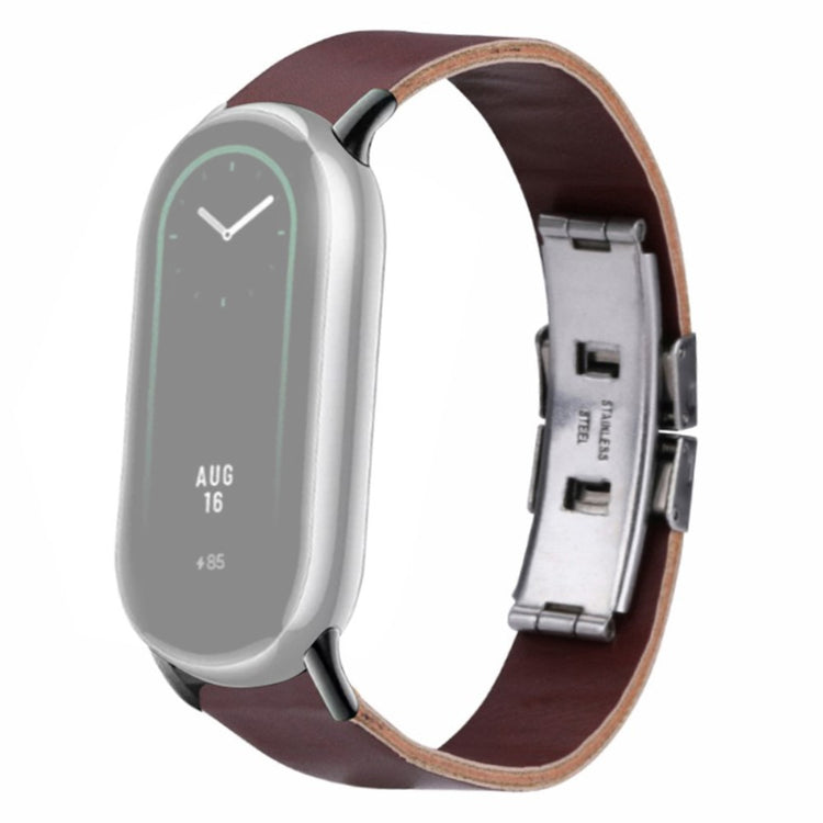 Meget Flot Kunstlæder Rem passer til Xiaomi Smart Band 8 - Brun#serie_1