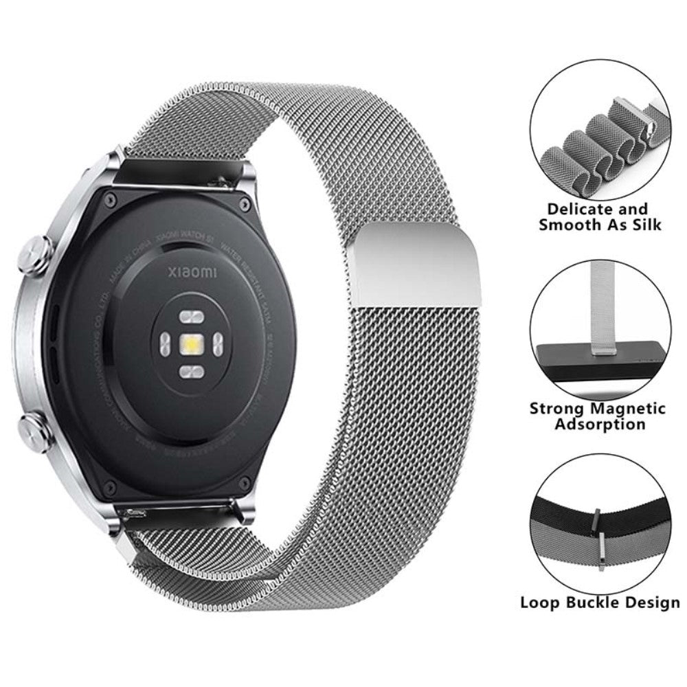 Meget Godt Metal Universal Rem passer til Smartwatch - Sølv#serie_5