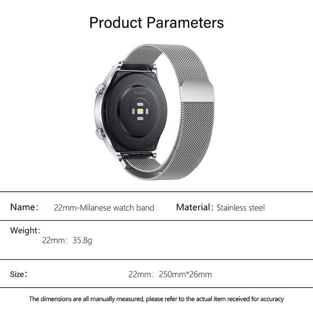 Meget Godt Metal Universal Rem passer til Smartwatch - Sølv#serie_6