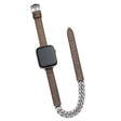 Apple Watch Series 41mm - 40mm - 38mm Universal Watch Band Leather and Chain Shiny Strap - Sandalwood