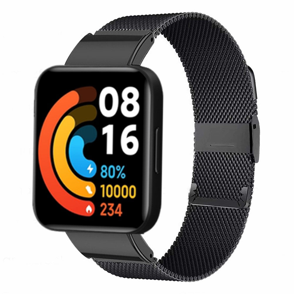 Metal Universal Rem passer til Xiaomi Redmi Watch 2 / Xiaomi Redmi Watch 2 Lite - Sort#serie_2