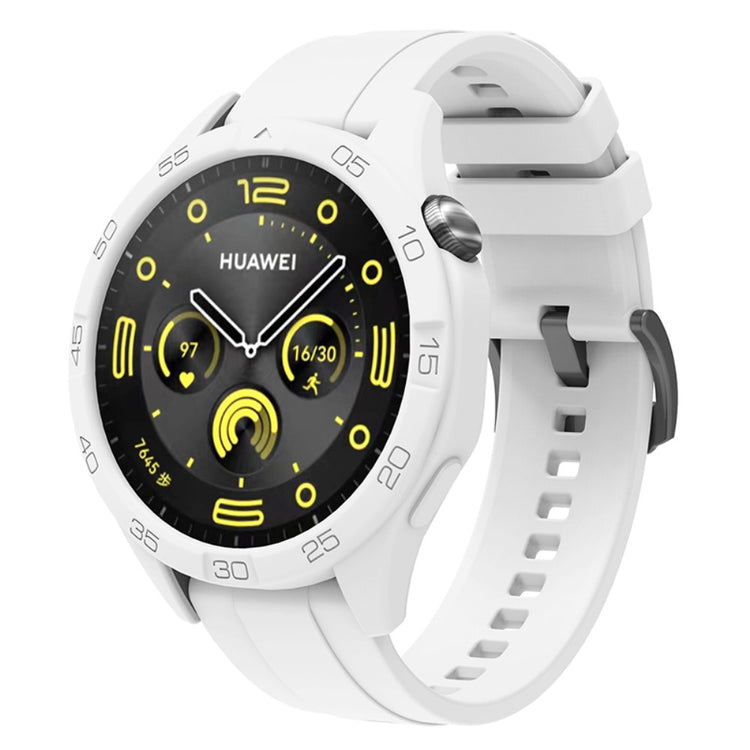 Silikone Rem med Etui passer til Huawei Watch GT 4 46mm - Hvid#serie_2