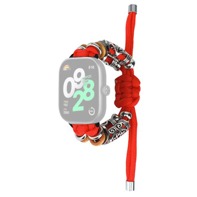 Super Holdbart Sten Og Nylon Rem passer til Xiaomi Redmi Watch 4 - Rød#serie_4