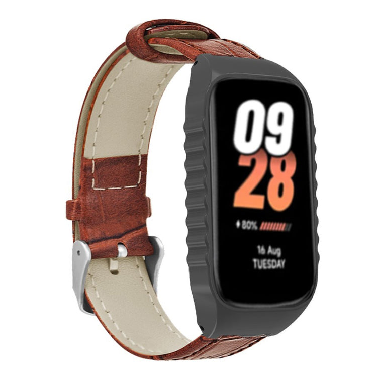 Mega Fantastisk Ægte Læder Rem passer til Xiaomi Smart Band 8 Active - Brun#serie_2