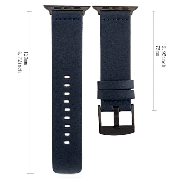 Vildt Nydelig Ægte Læder Universal Rem passer til Apple Smartwatch - Blå#serie_3