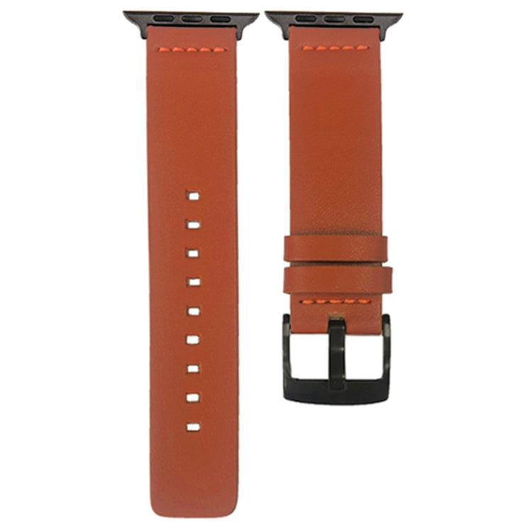 Vildt Nydelig Ægte Læder Universal Rem passer til Apple Smartwatch - Orange#serie_4