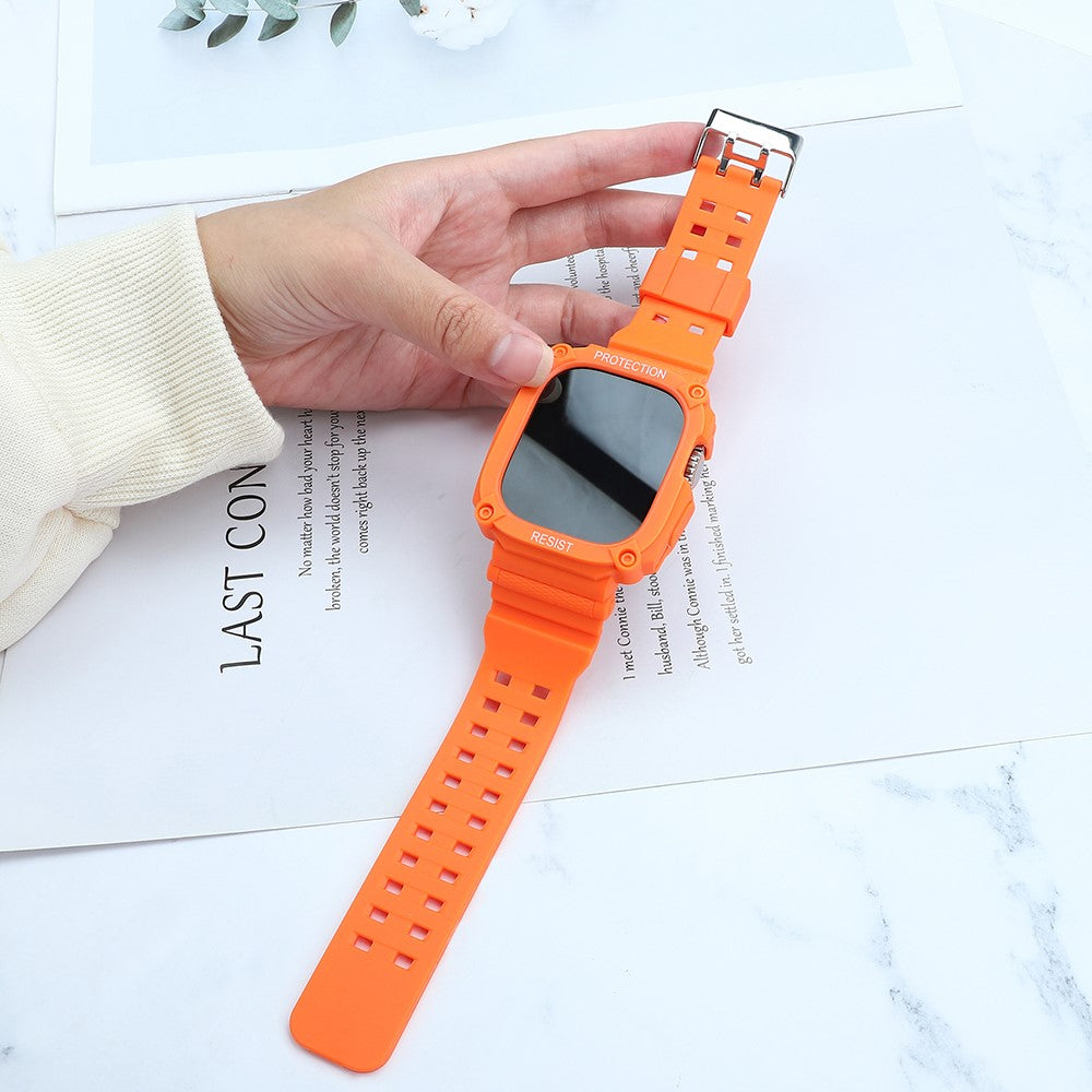 Helt Vildt Flot Silikone Rem passer til Apple Watch Ultra - Orange#serie_1