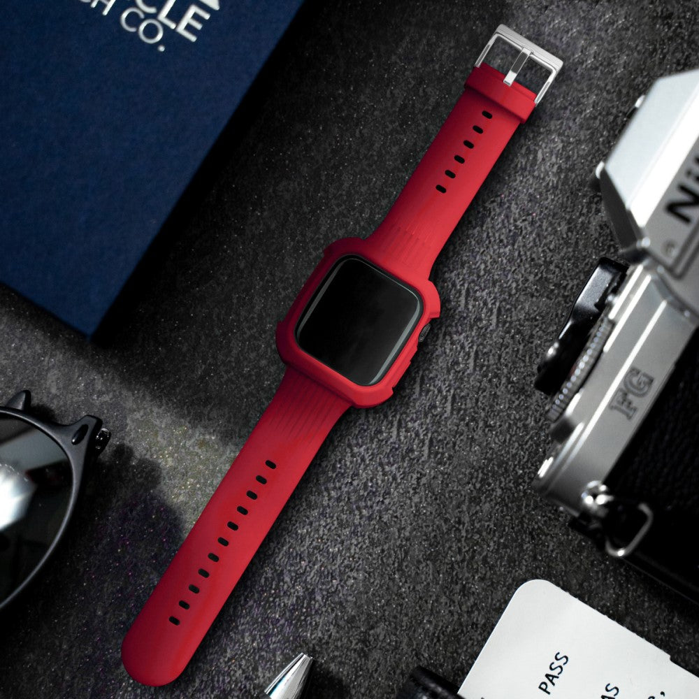 Mega Holdbart Silikone Universal Rem passer til Apple Smartwatch - Rød#serie_3