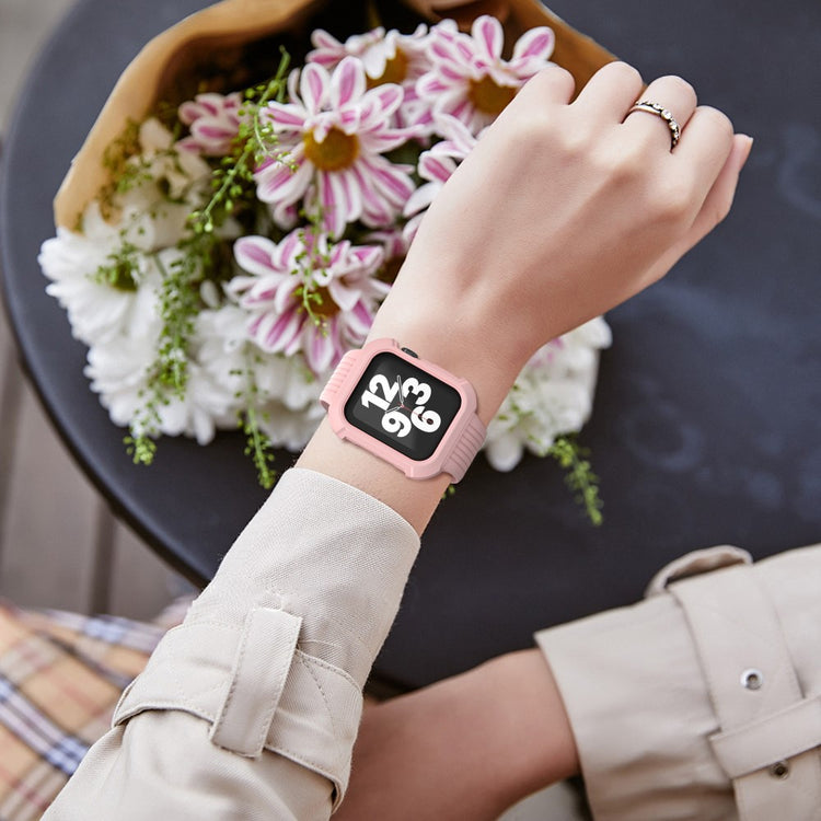 Skøn Silikone Universal Rem passer til Apple Smartwatch - Pink#serie_2