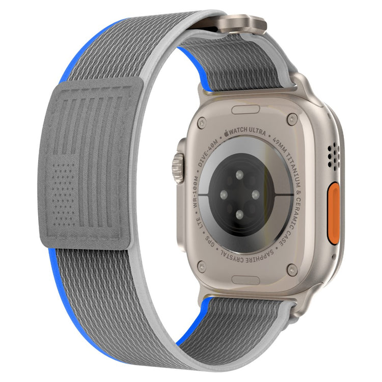 Rigtigt Fed Nylon Universal Rem passer til Apple Smartwatch - Sølv#serie_3