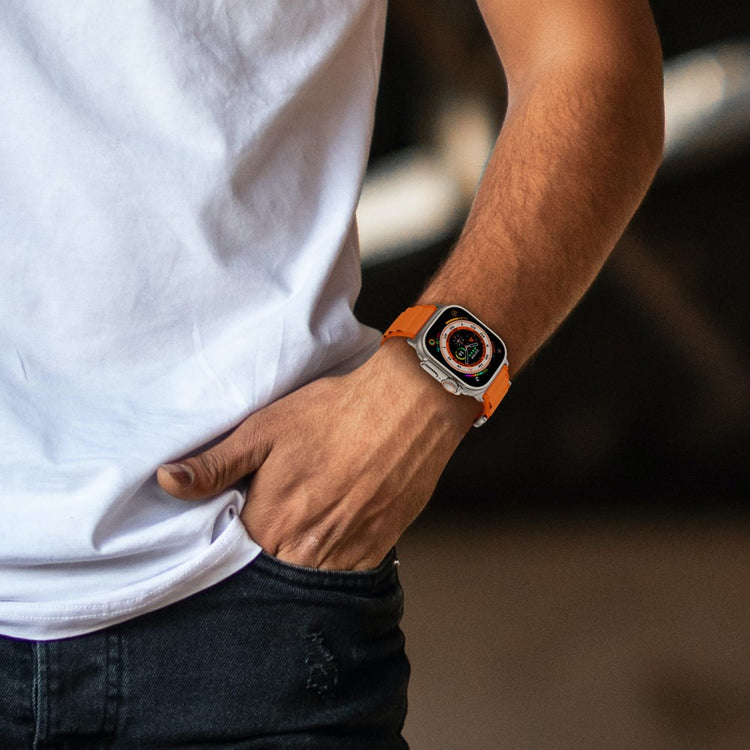 Helt Vildt Slidstærk Nylon Universal Rem passer til Apple Smartwatch - Orange#serie_2