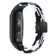 Xiaomi Mi Band 3 / 4 / 5 / 6 / 7 Braided Nylon Strap Magnetic Watch Band - Black / White