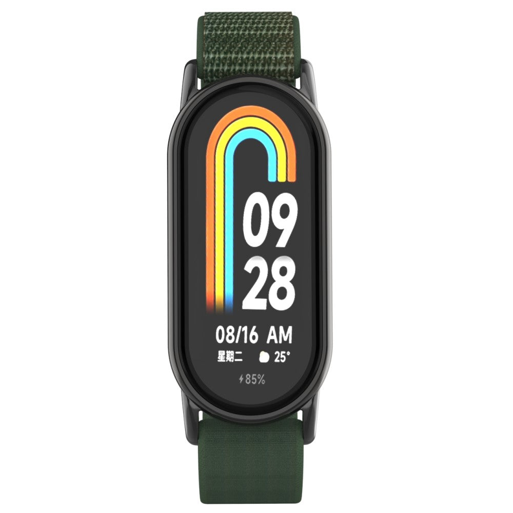 Helt Vildt Flot Nylon Rem passer til Xiaomi Smart Band 8 - Grøn#serie_6