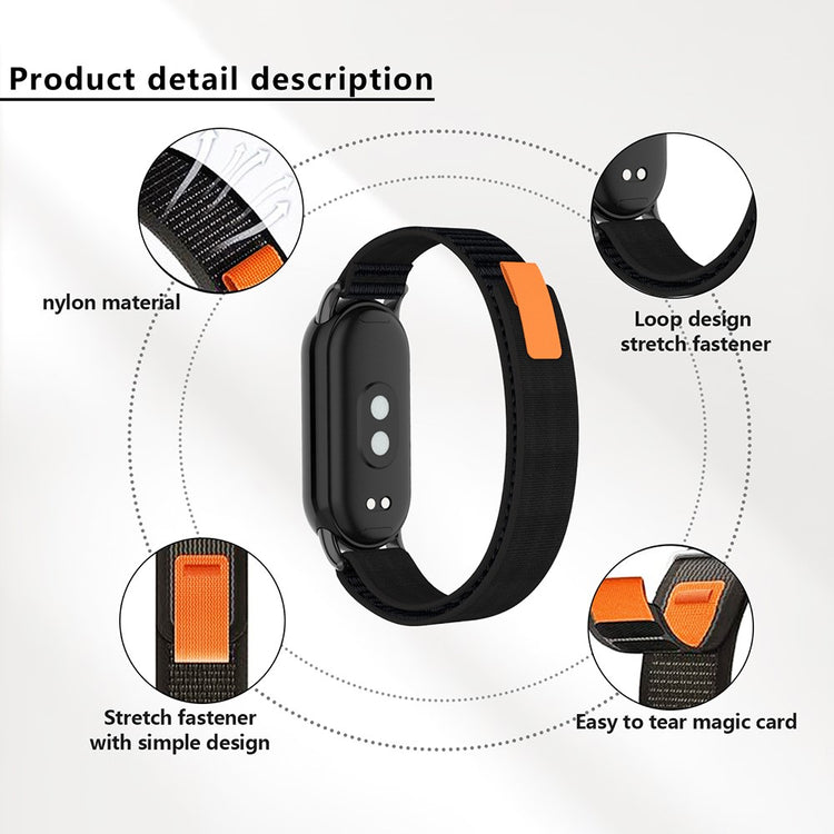 Helt Vildt Flot Nylon Rem passer til Xiaomi Smart Band 8 - Blå#serie_7