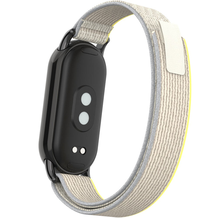 Helt Vildt Flot Nylon Rem passer til Xiaomi Smart Band 8 - Hvid#serie_8