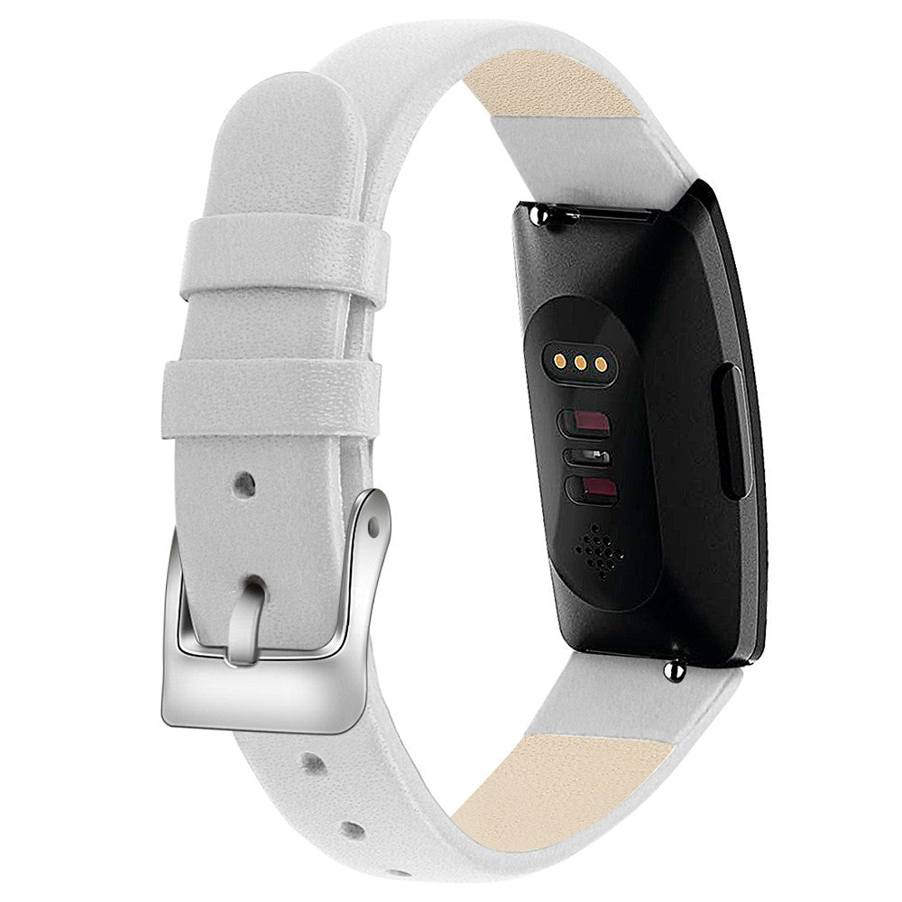 Very Fashionable Fitbit Inspire 1 Genuine Leather Strap - White#serie_2